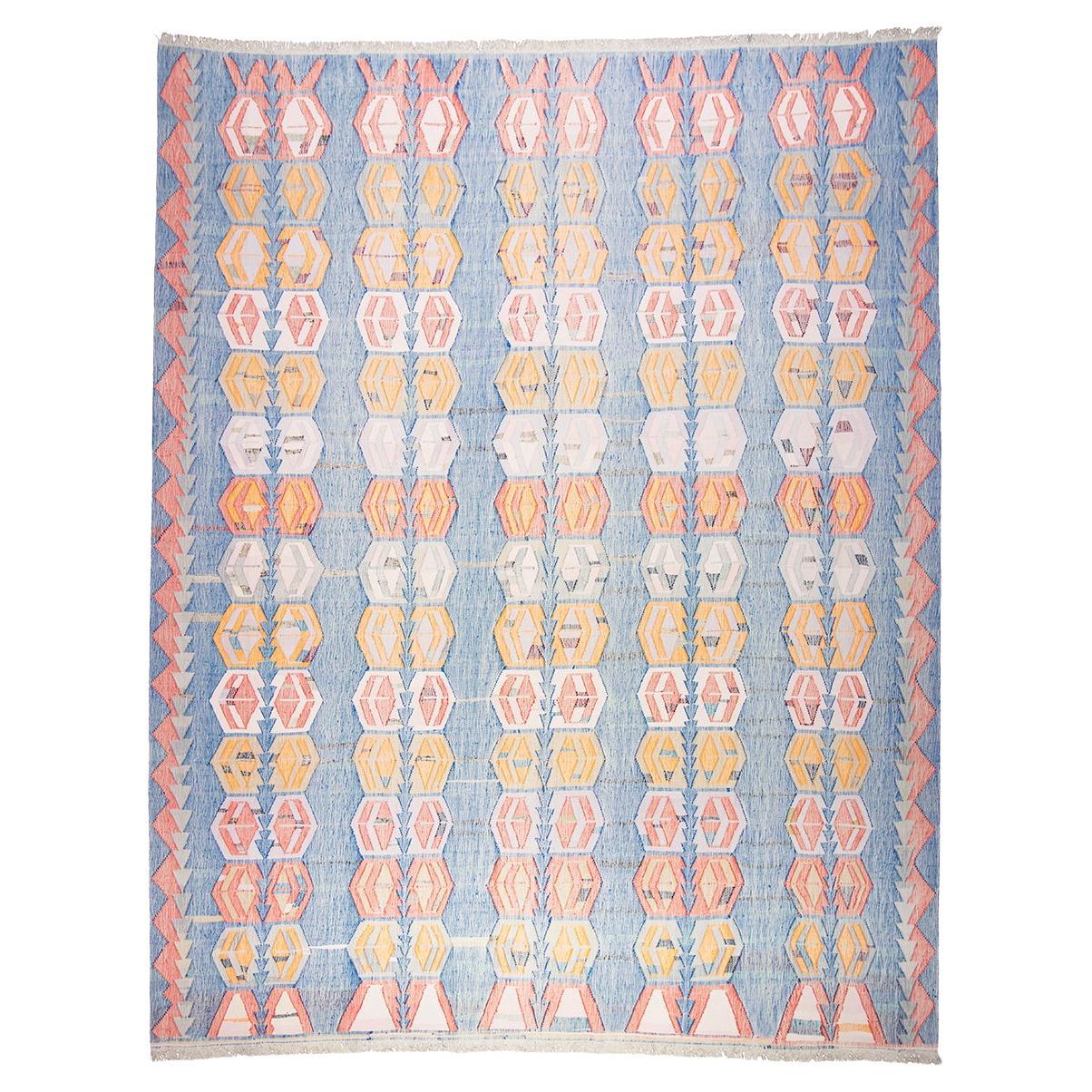 Large Modern Cotton Rag Kilim (DK-119-35) For Sale