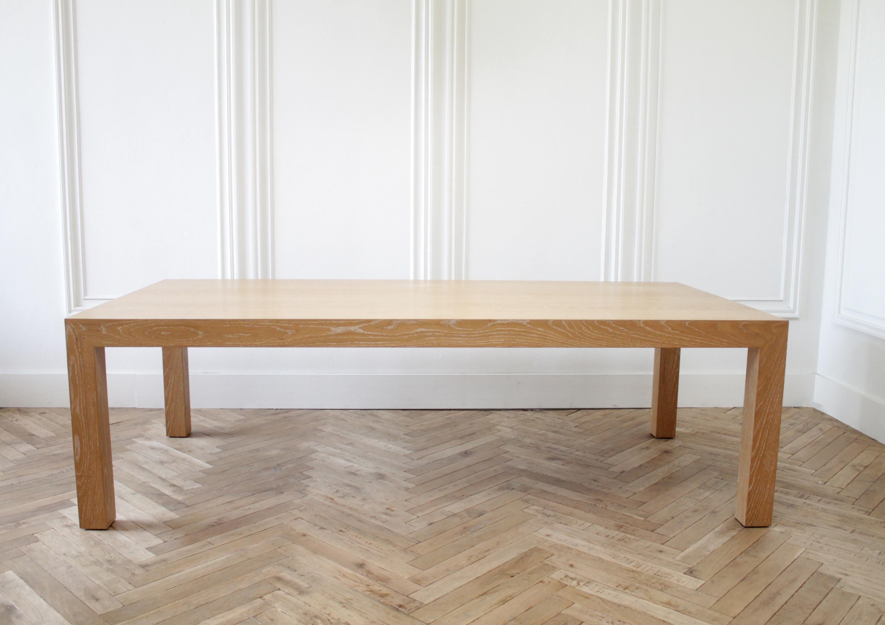Large Modern Custom Made Oak Dining Table In Good Condition In Old Town Orange, CA