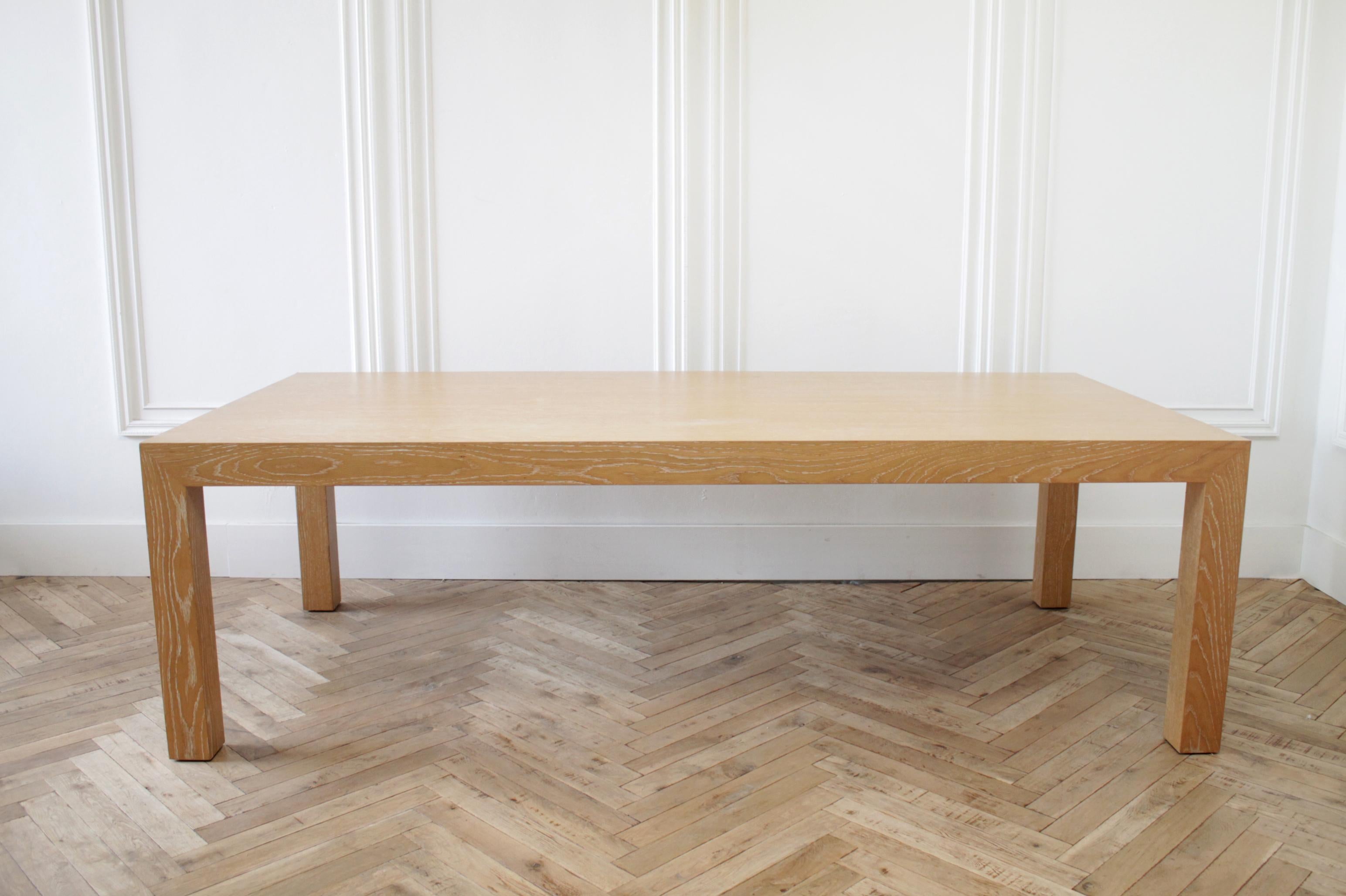 Wood Large Modern Custom Made Oak Dining Table
