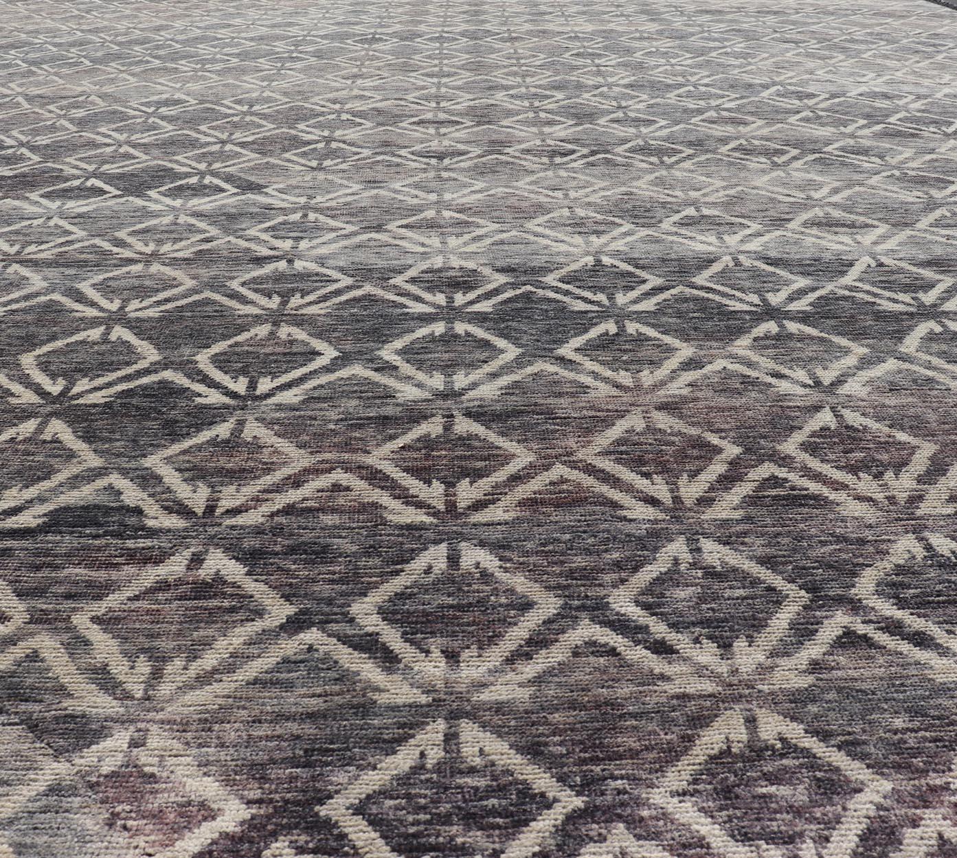 Großer Teppich im modernen Design mit komplizierten geometrischen Mustern  13' 10 x 19' 7 im Angebot 1