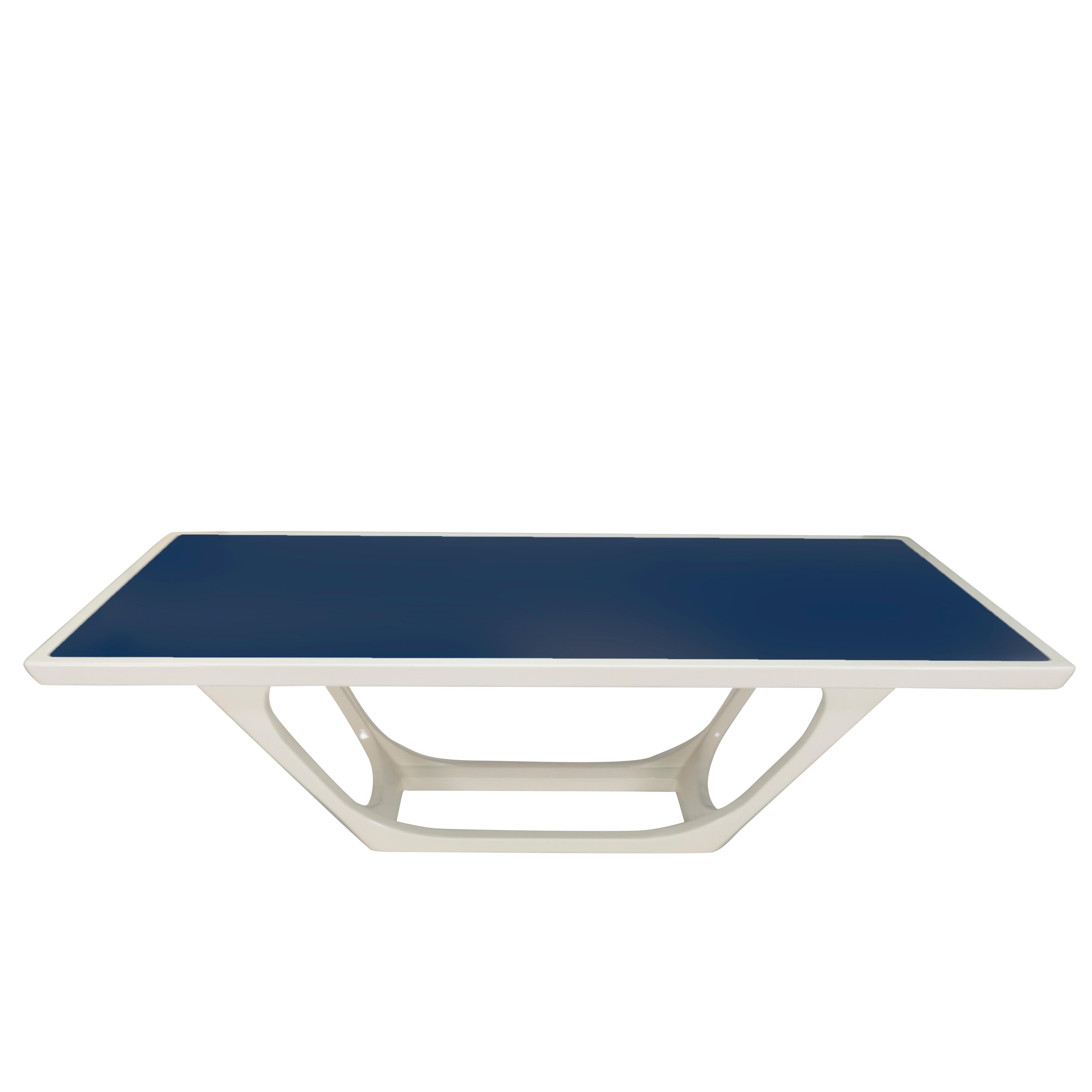 Maple Large Modern Dining Room Table with Glass Top For Sale
