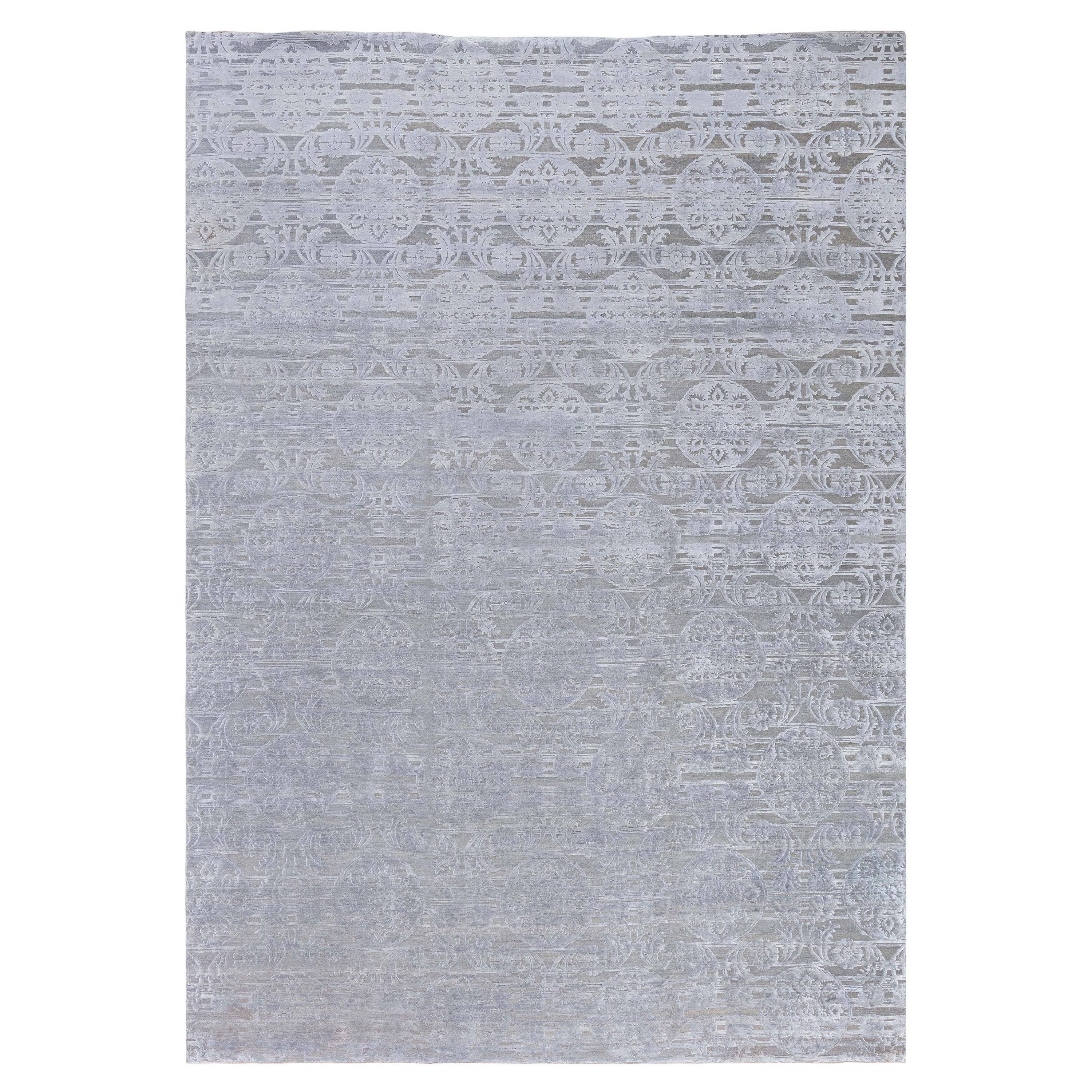 Großer, moderner, handgefertigter Teppich mit Blumenmuster von Doris Leslie Blau
