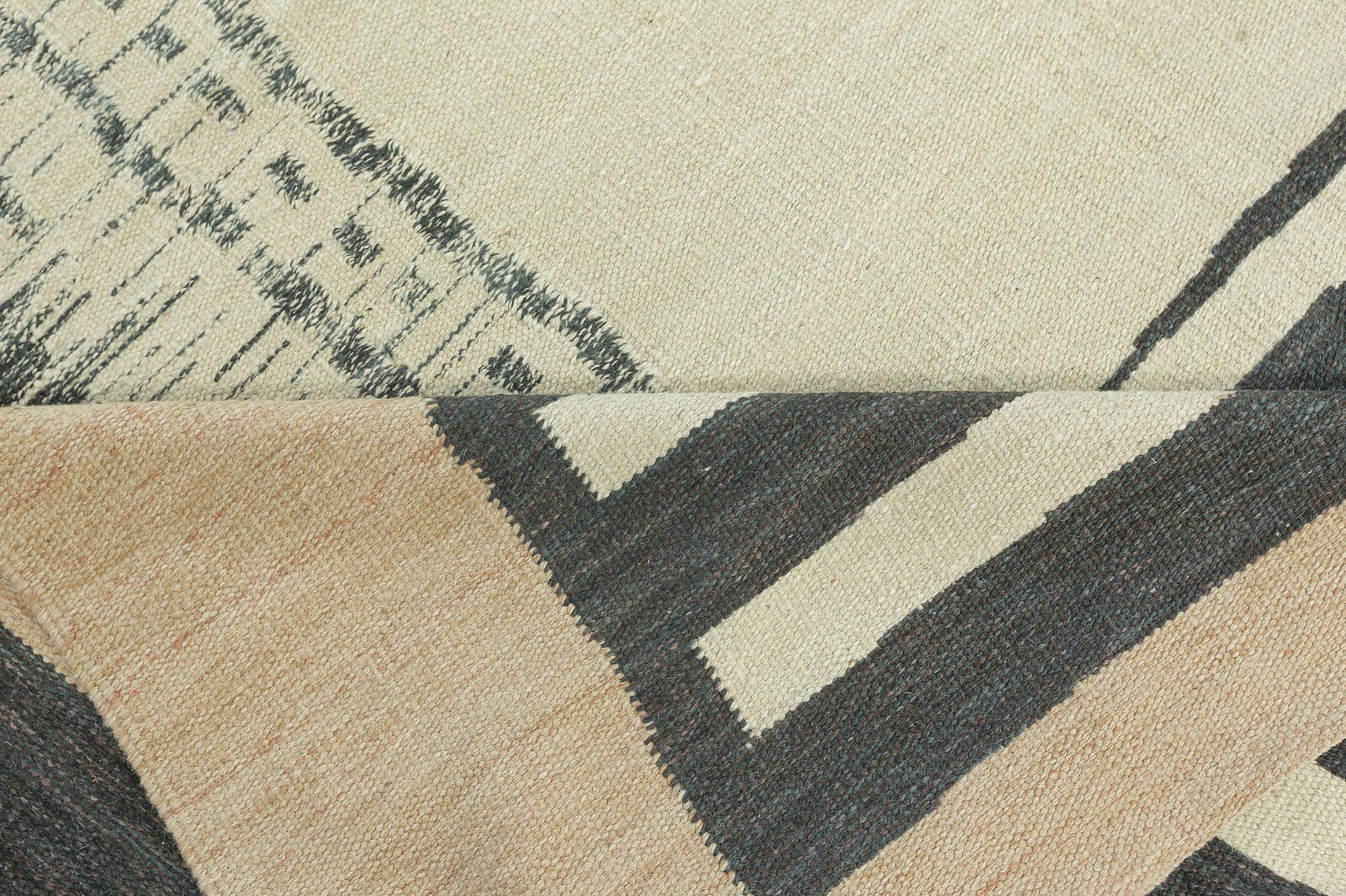 Grande tappeto geometrico moderno a tessitura piatta di Doris Leslie Blau
Dimensioni: 14'5