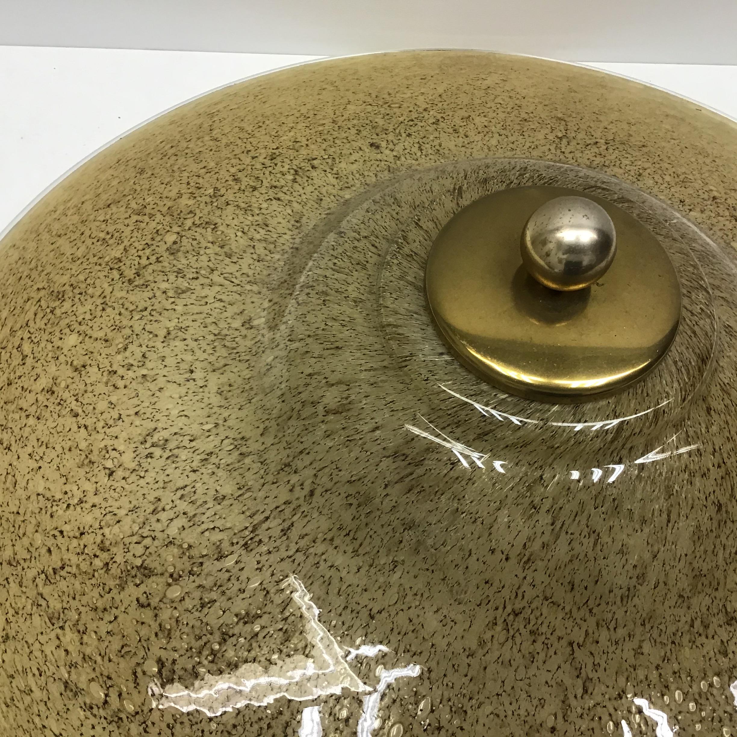 Grand disque en verre moderne encastré de Doria Leuchten, Allemagne, années 1960 Bon état - En vente à Nuernberg, DE