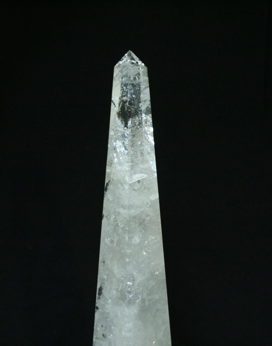 Large Modern Hand Carved and Hand Polished Rock Crystal Obelisks For Sale 1