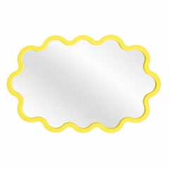 Large Modern Horizontal Oval Wavy Black Mirror – Hvyli Oval 90 by oitoproducts