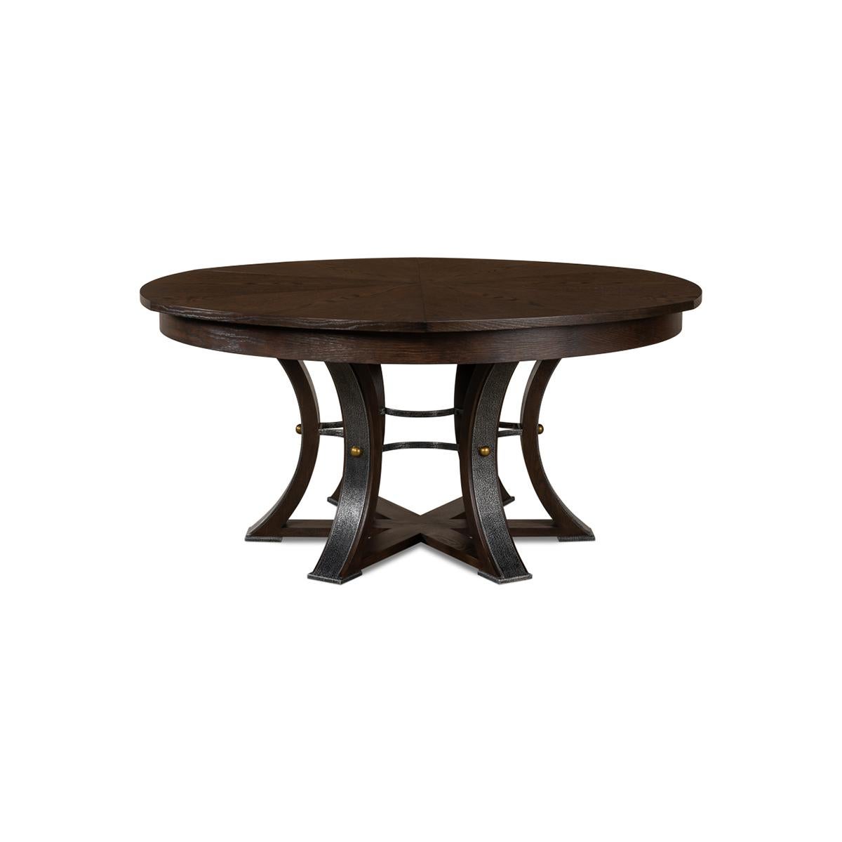 Large Modern Industrial Dining Table - 84 - Burnt Brown For Sale 4