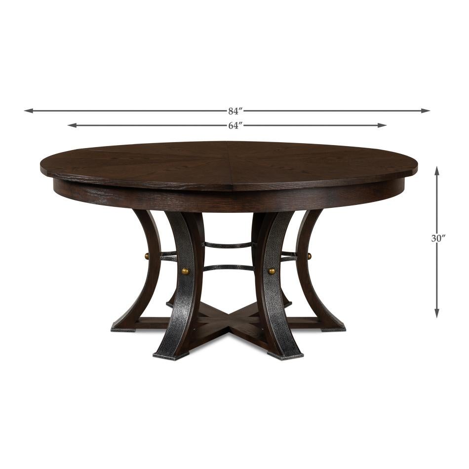Large Modern Industrial Dining Table - 84 - Burnt Brown For Sale 5