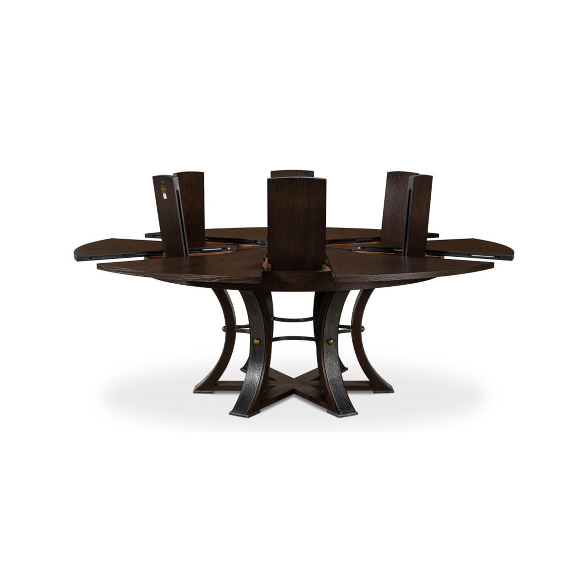 Vietnamese Large Modern Industrial Dining Table - 84 - Burnt Brown For Sale