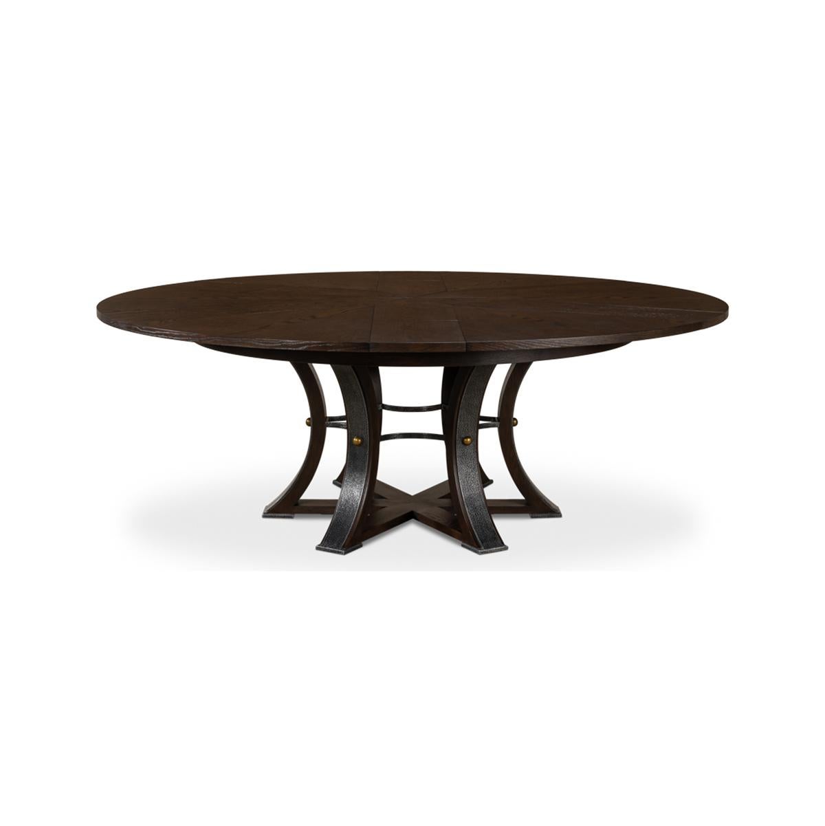 Contemporary Large Modern Industrial Dining Table - 84 - Burnt Brown For Sale