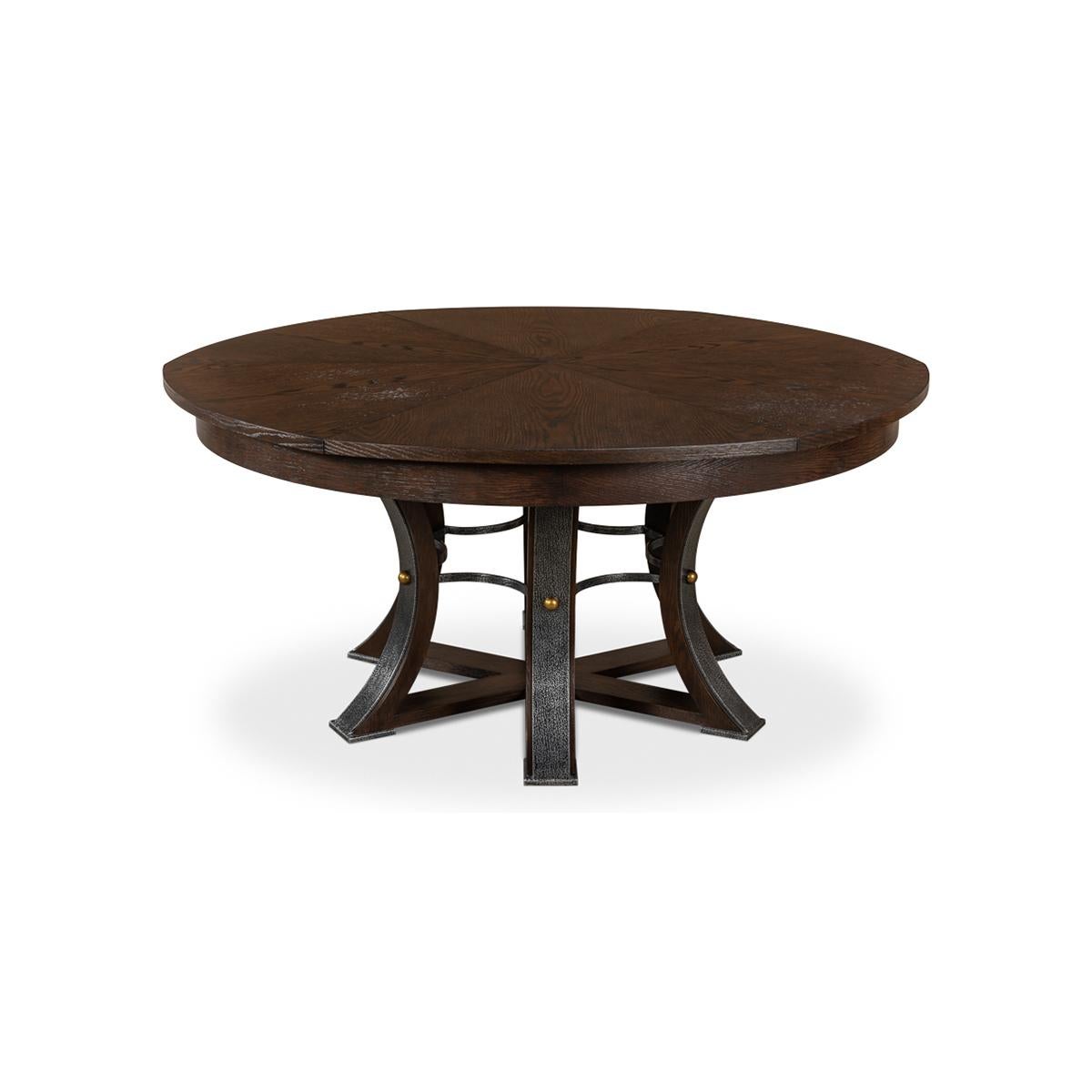 Large Modern Industrial Dining Table - 84 - Burnt Brown For Sale 1