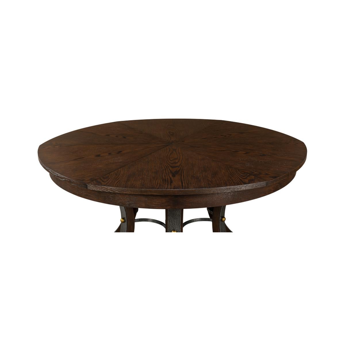 Large Modern Industrial Dining Table - 84 - Burnt Brown For Sale 2