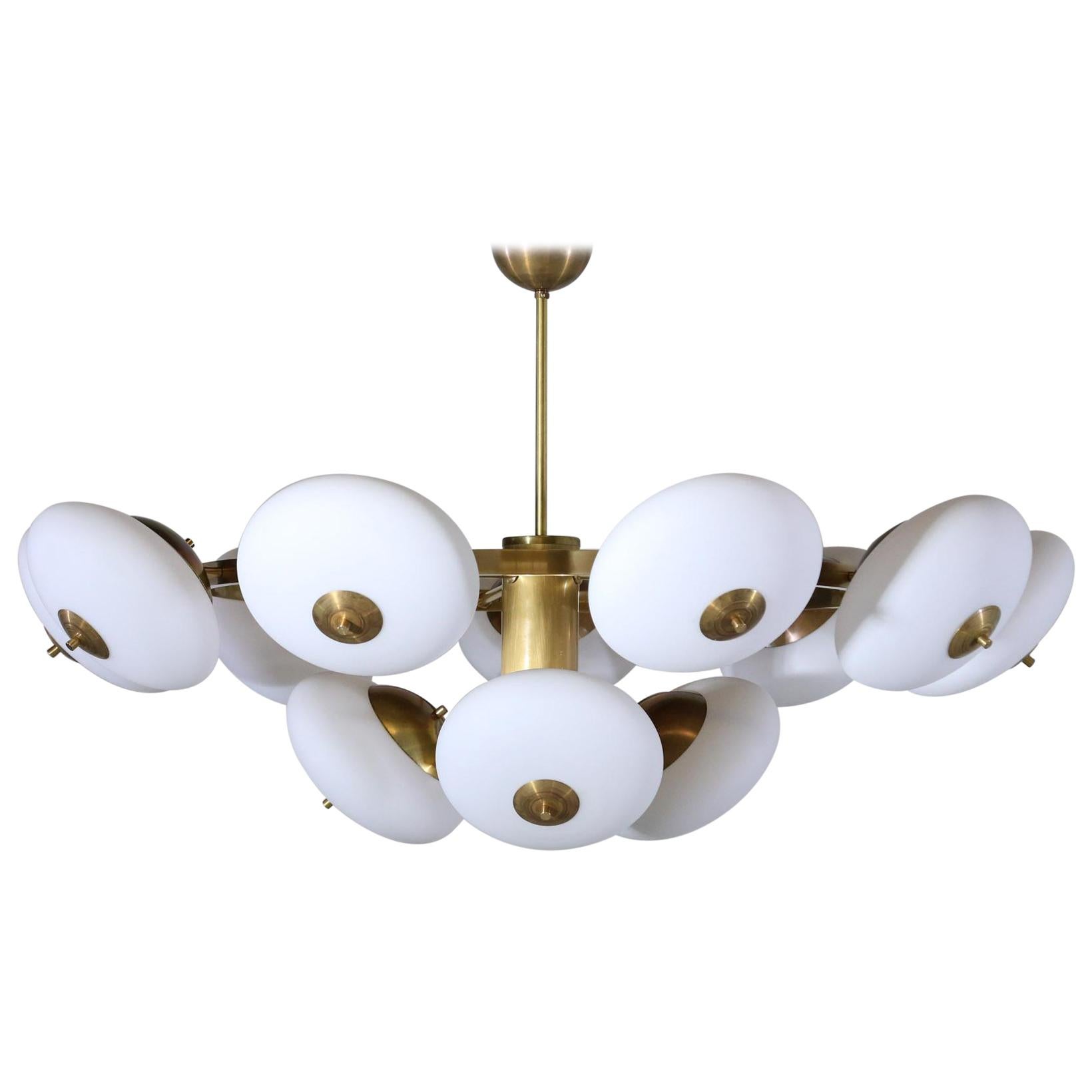 Rare 32 Globe Stilnovo Chandelier | | Stilnovo Rare 32 Globe Stilnovo Chandelier | | Stilnovo