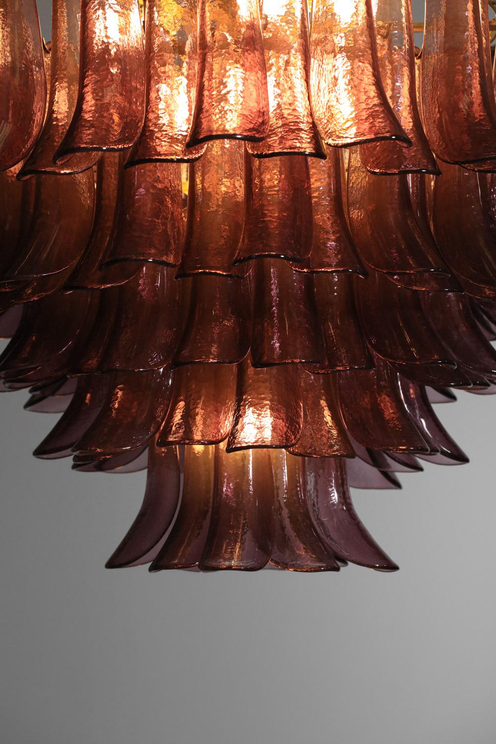 Large modern Italian Murano chandelier with palmettes 