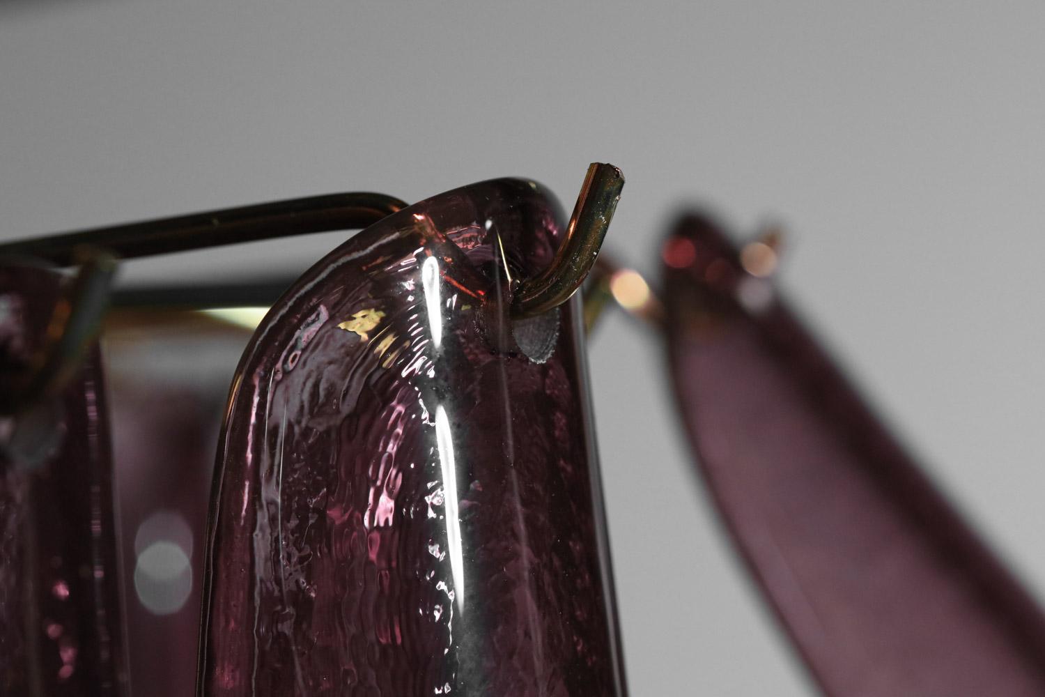 Grand lustre italien moderne de Murano avec palmettes 