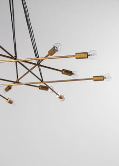 Large Modern Italian Pendant/Chandelier Sixteen-Light, Gino Sarfatti Style