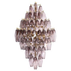 Large Modern Italian Wall Light, Polyhedral Murano Glass