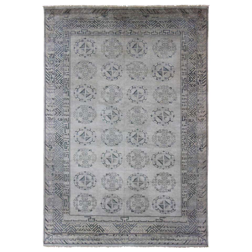 Modern Abstract Rug with Silver Gray and Blue All-Over Pattern by Rug ...