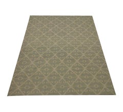 Large Modern Kilim Geometric Wool Rug Olive Green Carpet Aztec Nordic