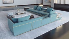 Large Modern Leather Modular Corner Sofa, Muse