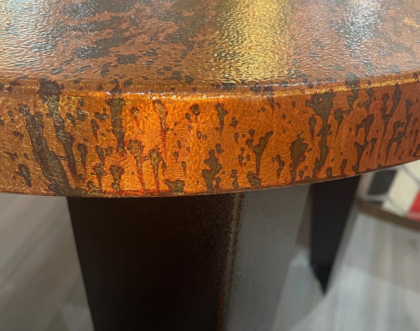 Metalwork Large Modern Metal & Copper Side tables 