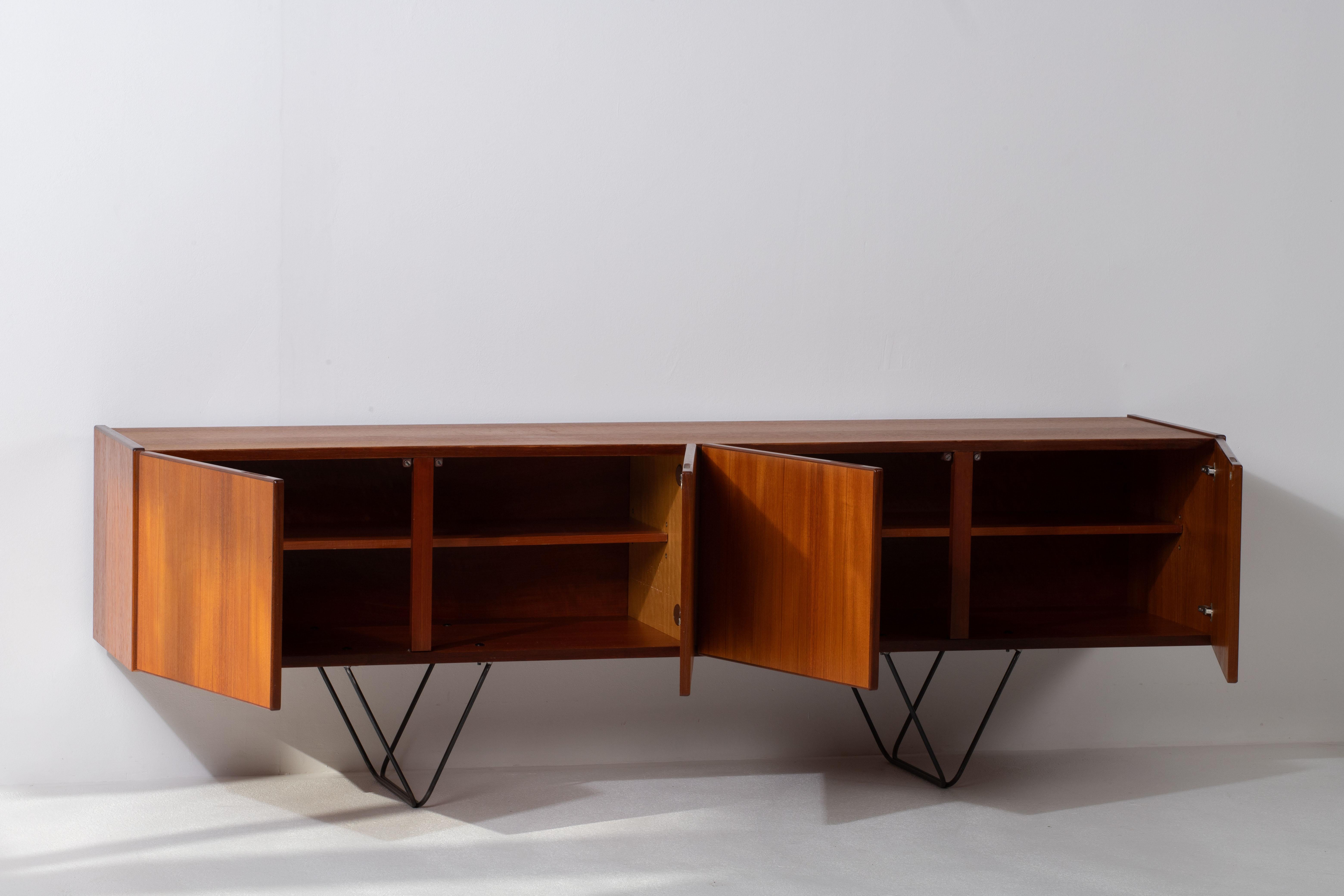 Mid-Century Modern Large Modern Midcentury Sideboard Minimal Design For Sale