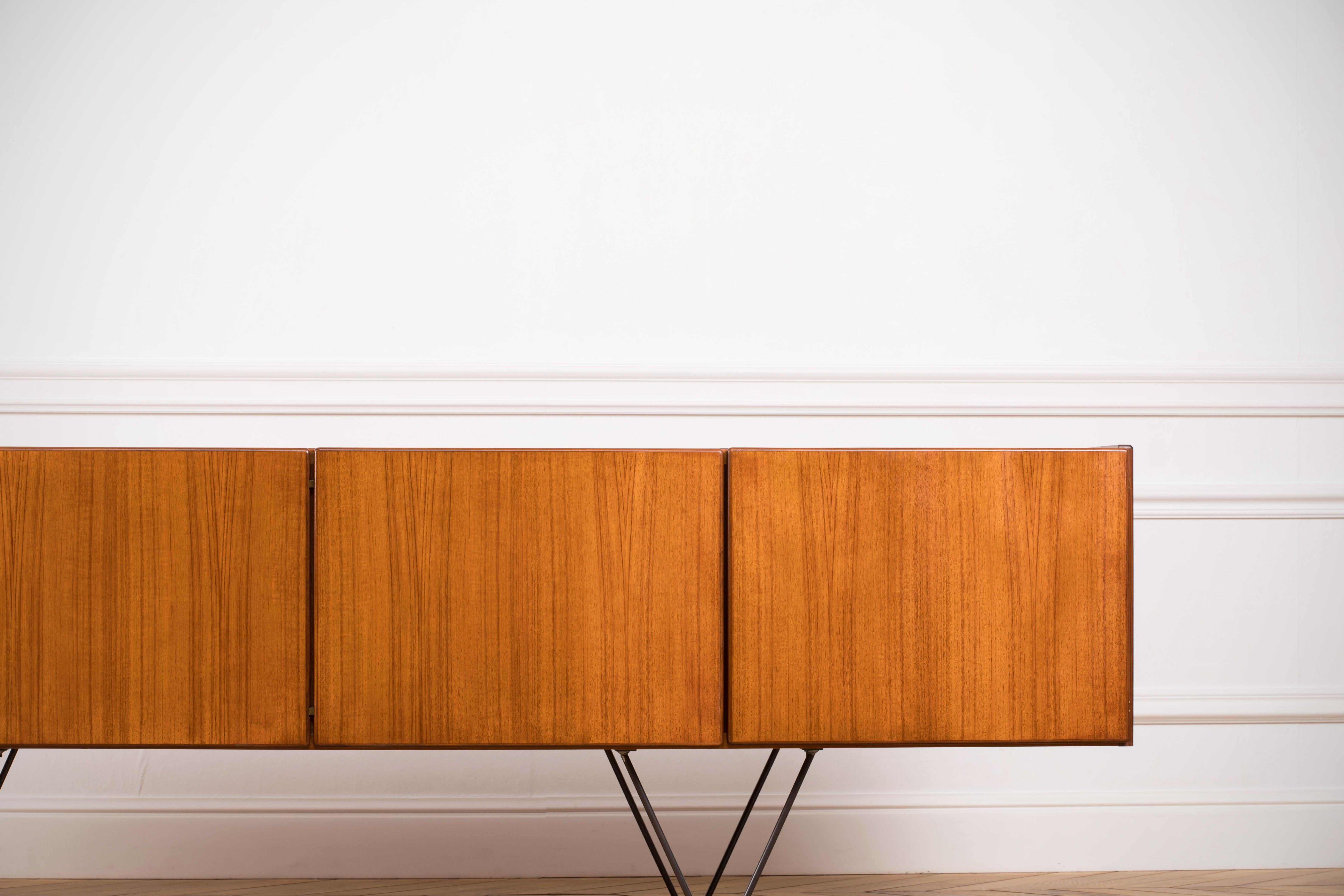 Steel Large Modern Midcentury Sideboard Minimal Design