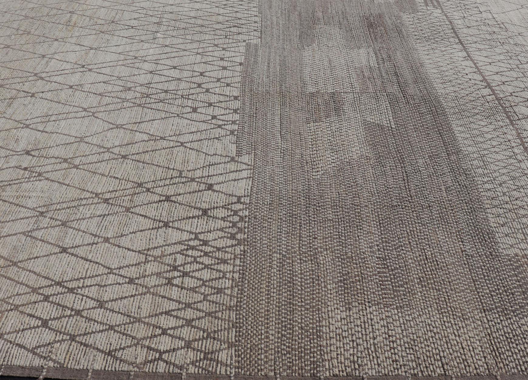 Großer moderner marokkanischer Teppich in neutralen und warmen Tönen  14'7 x 16'5 im Angebot 2