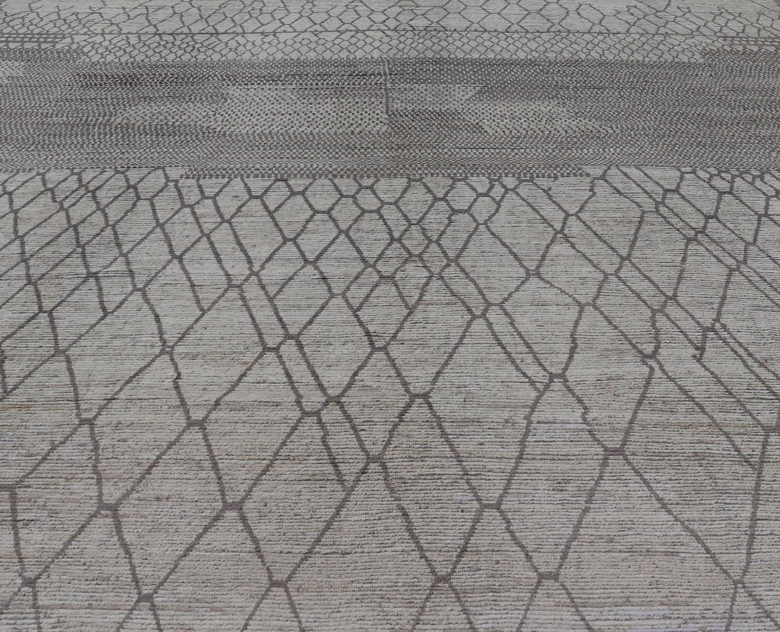 Großer moderner marokkanischer Teppich in neutralen und warmen Tönen  14'7 x 16'5 im Angebot 5