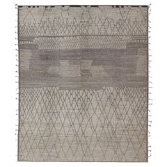 Large Modern Moroccan Rug in Neutral & Warm Tones  14'7 x 16'5