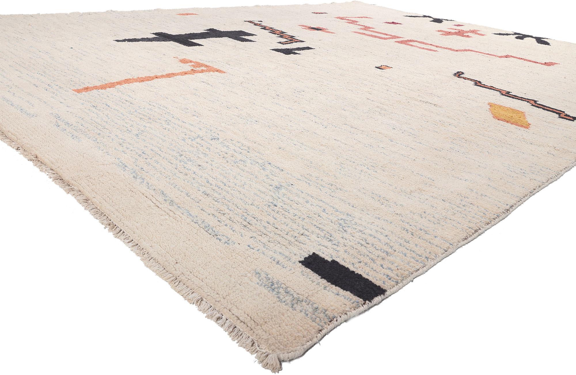 81012 Modern Moroccan Rug, 10'04 x 13'11. Emanating nomadic charm with incredible detail and texture, this modern Moroccan area rug will take on a curated lived-in look that feels timeless while imparting a sense of warmth and welcomed informality.