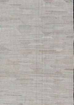 Large Modern Neutral Kilim Gallery Runner in Cream with All-Over Design