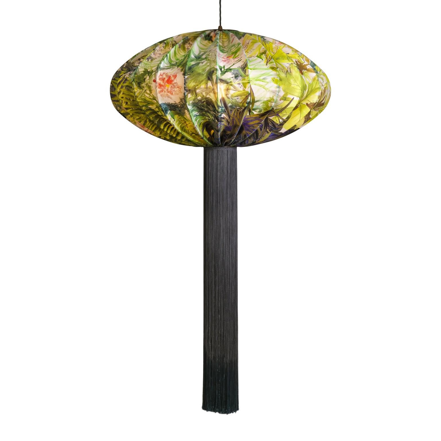 The Ume Lantern focuses on the translucent natural material of Dupion silk with imagery of an English garden with the influence of traditional Chinese lanterns.

The nature-inspired range was created using Esther Patterson’s original drawings and