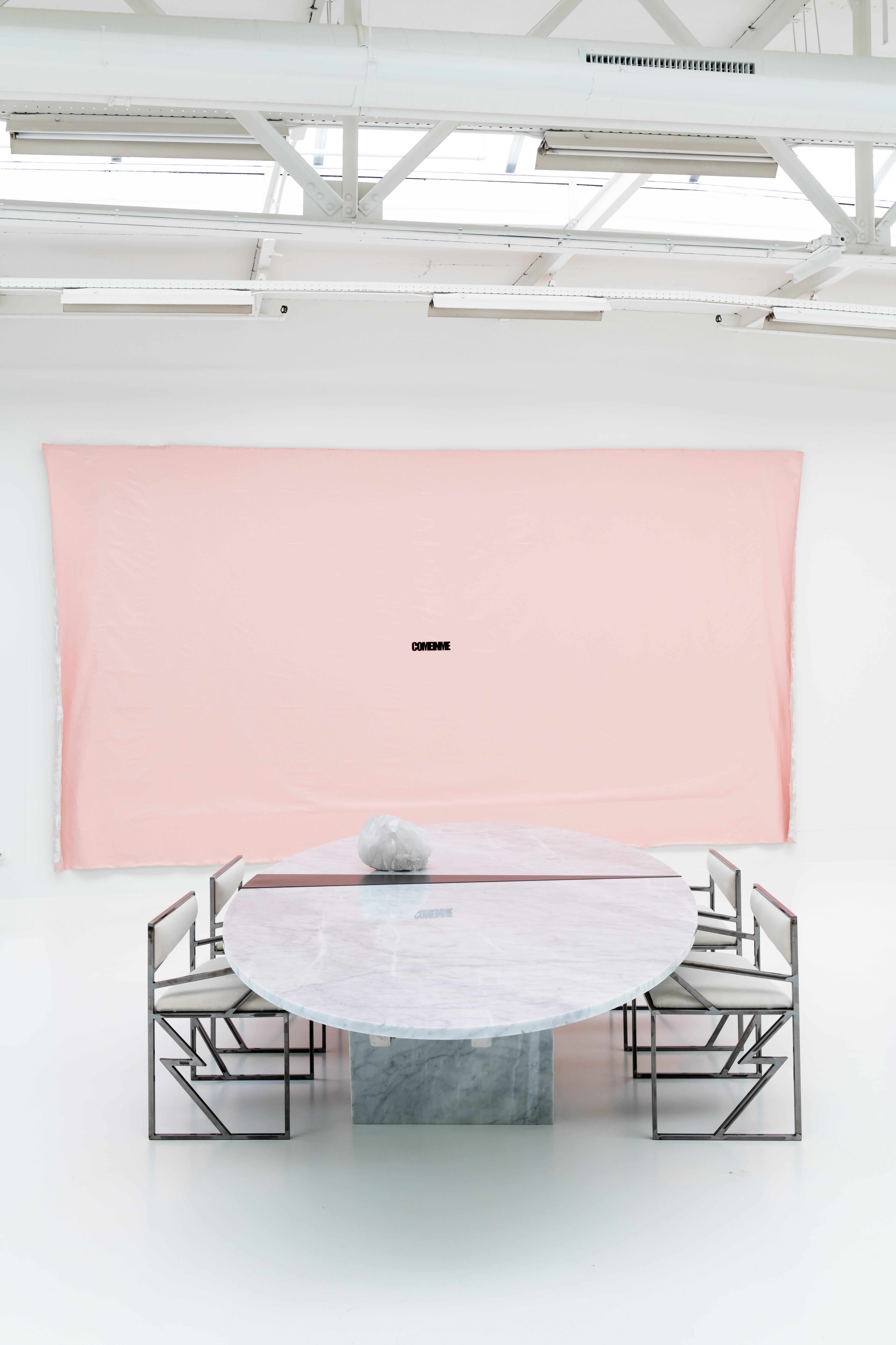 Modern Grand collectible design marble oval table by Roos Schneijderberg For Sale