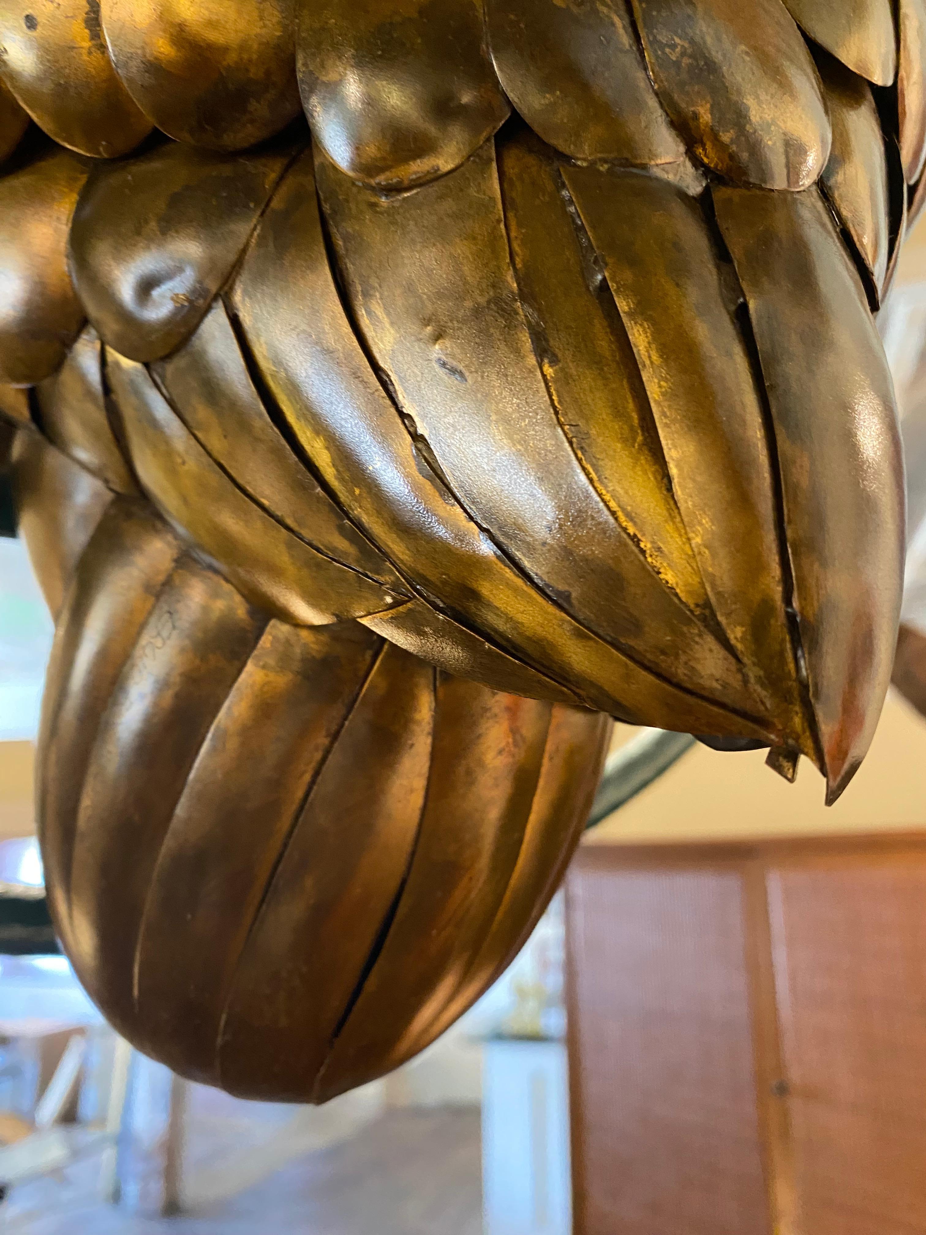 Metal Large Modern Owl Sculpture on Hanging Perch by Sergio Bustamante For Sale