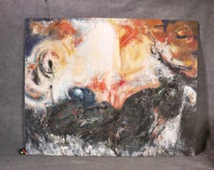 Large Modern Peter Halsey Abstract Painting on Canvas "Skynet"