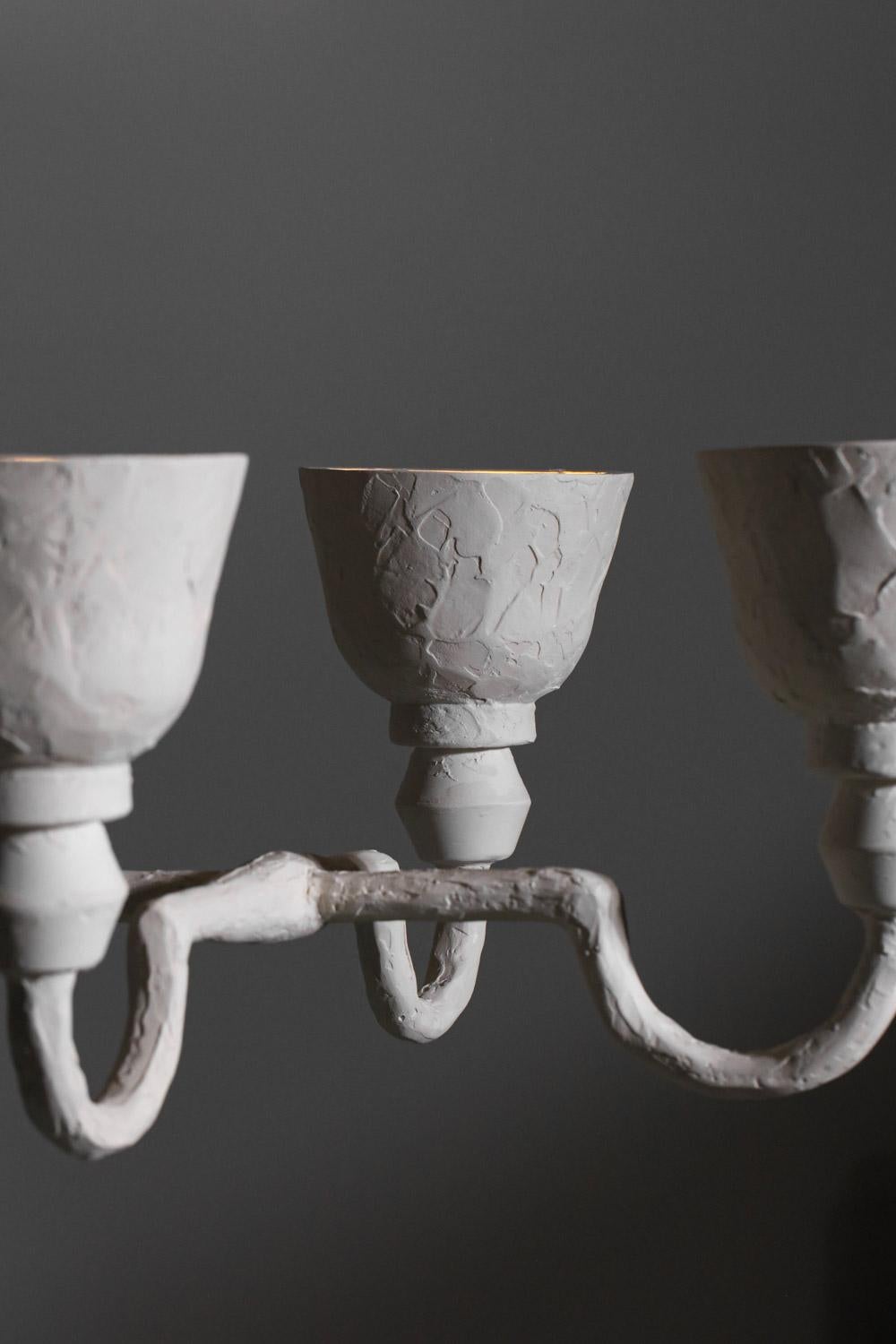 Grande lampadario moderno in gesso ispirato a Diego Giacometti 8 lampade In condizioni Nuovo in vendita a Ternay, Auvergne-Rhône-Alpes