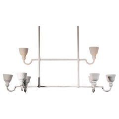 Large modern plaster chandelier inspired by Diego Giacometti 8 lamps