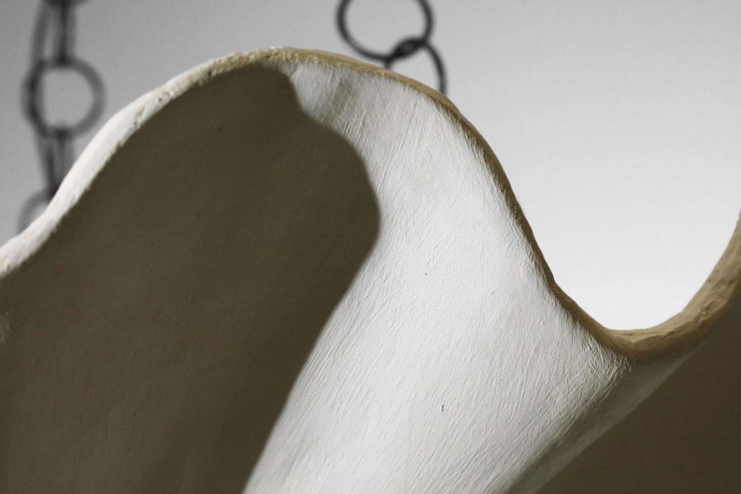 Large modern plaster shell chandelier in style of Diego Giacometti For Sale 2