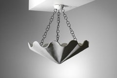 Large modern plaster shell chandelier in style of Diego Giacometti