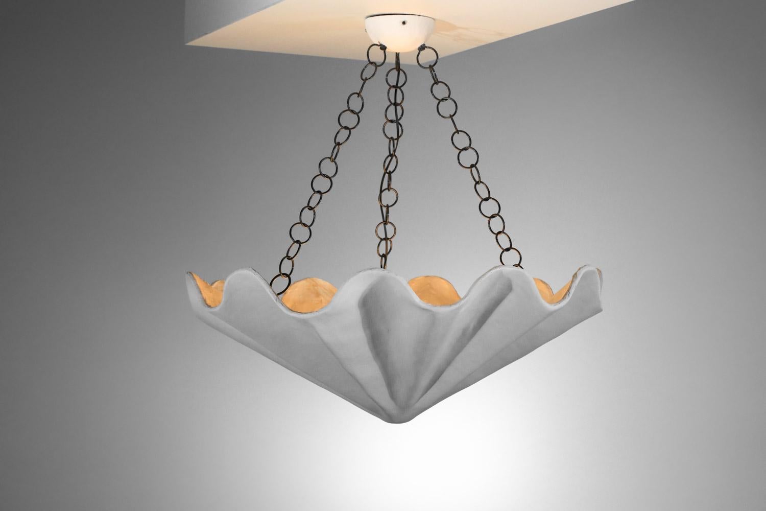 Contemporary Large modern plaster shell chandelier in style of Diego Giacometti For Sale
