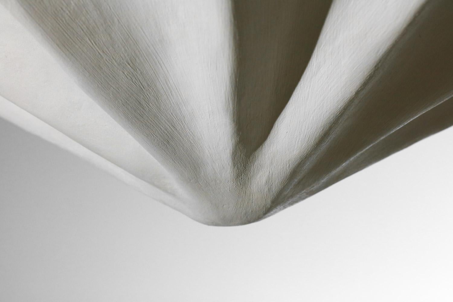 Large modern plaster shell chandelier in style of Diego Giacometti For Sale 1