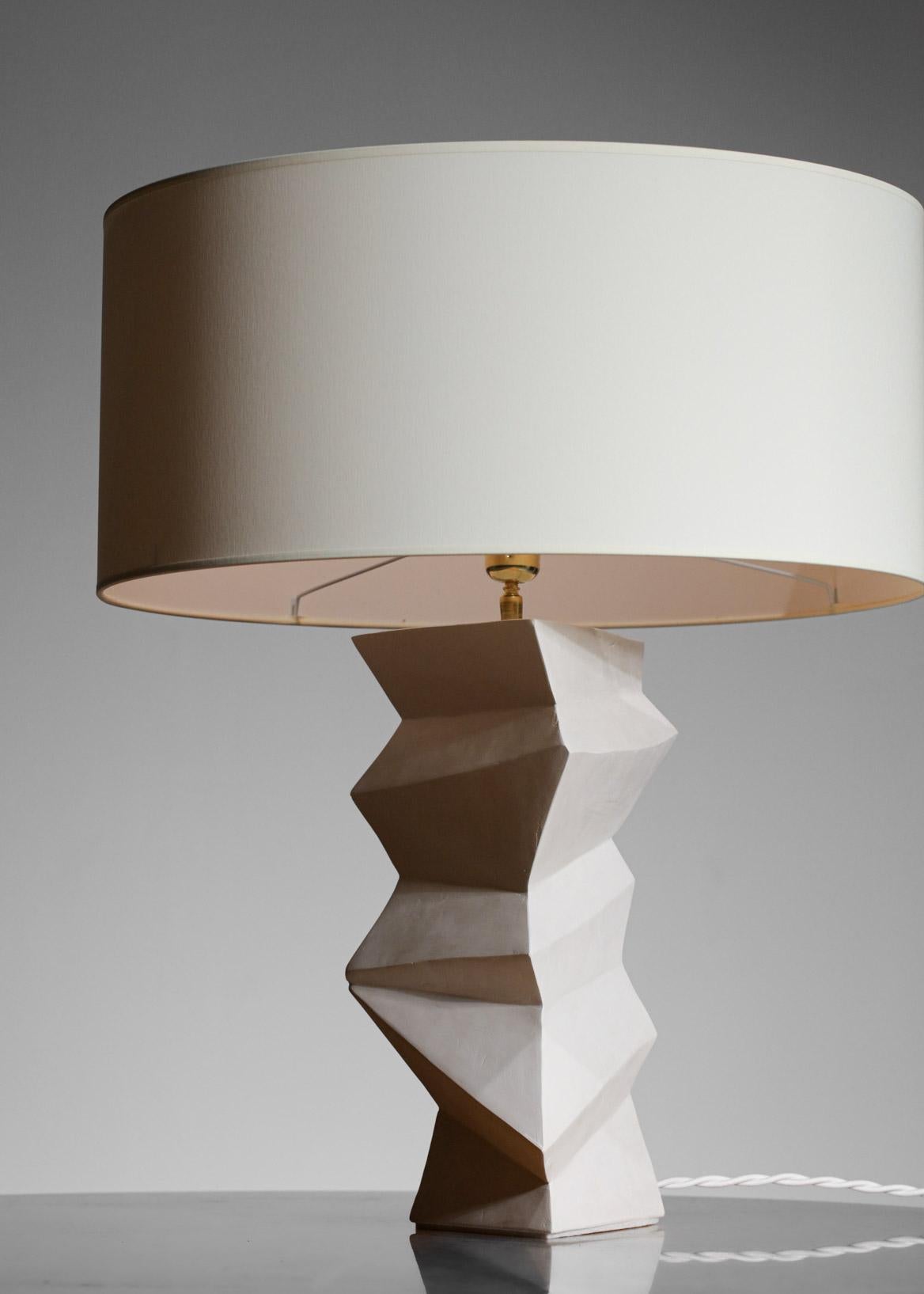 Large Modern Plaster Table Lamp Style Giacometti, G171 In New Condition In Lyon, FR