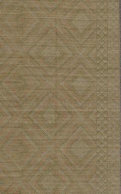 Large Modern Geometric Rug in Muted Olive, Coral, and Subtle Earth Tones
