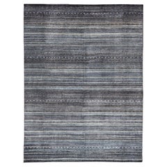 Large Modern Rug with Transitional Design in Shades of Black, Greens and Blue's 