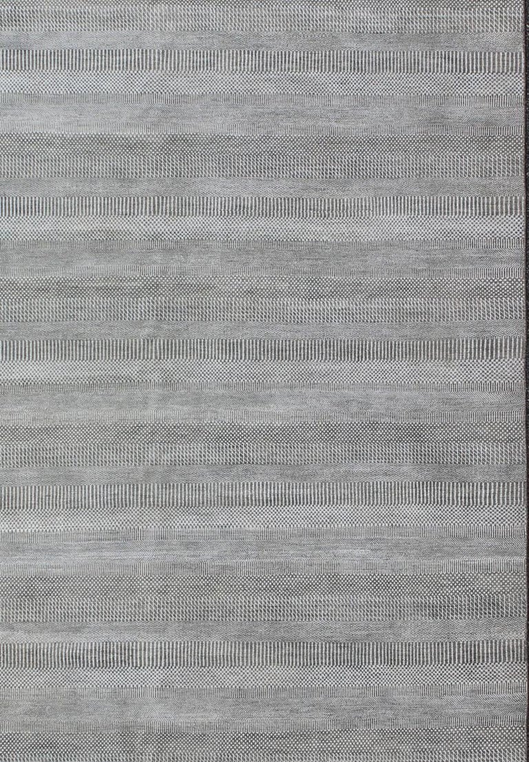 Large Modern Rug with Transitional Design in Shades of Grey and Ivory For Sale at 1stDibs
