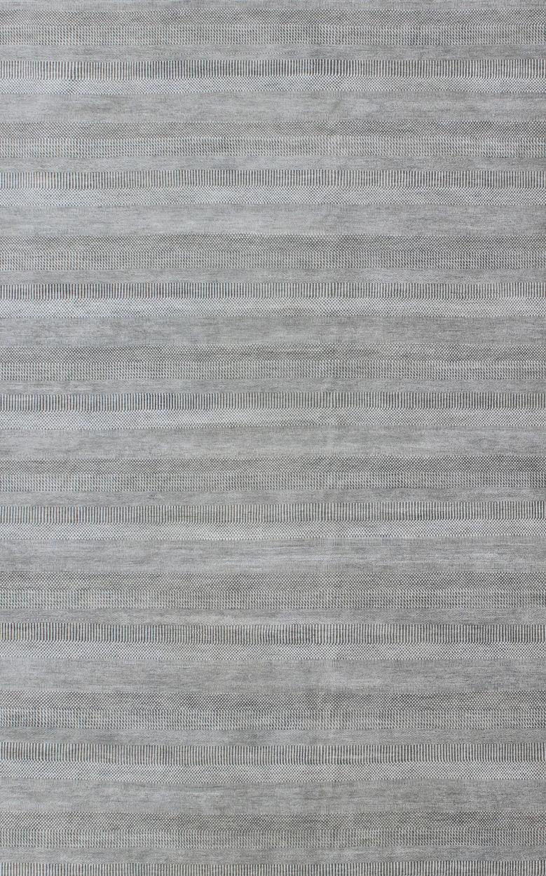 Großer moderner Teppich mit Übergangsmuster in Grau und Elfenbein (Indisch) im Angebot