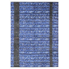 Large Modern Swedish Pile Rug in Mid-Night Blue by Keivan Woven Arts