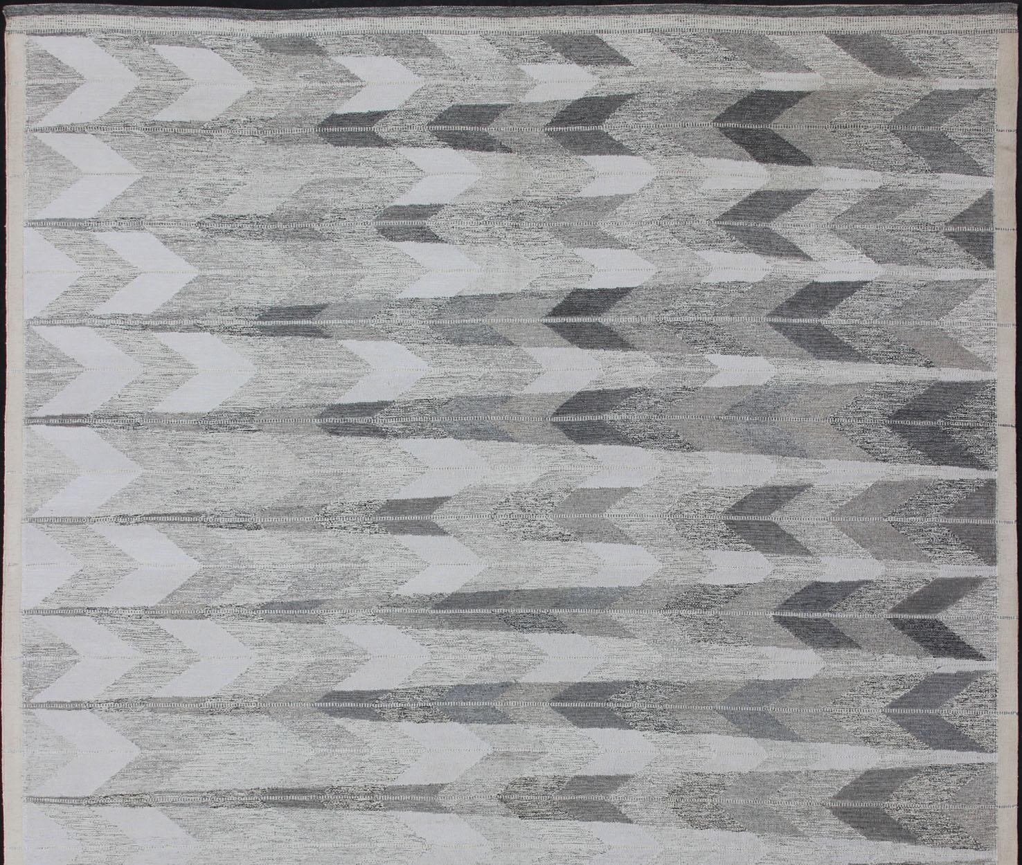 Grand tapis moderne scandinave à tissage plat / tapis suédois à tissage plat. Rug/KHN-1039-SW-105

Ce tapis scandinave à motifs à tissage plat s'inspire du travail des designers textiles suédois du début au milieu du XXe siècle. Avec un mélange