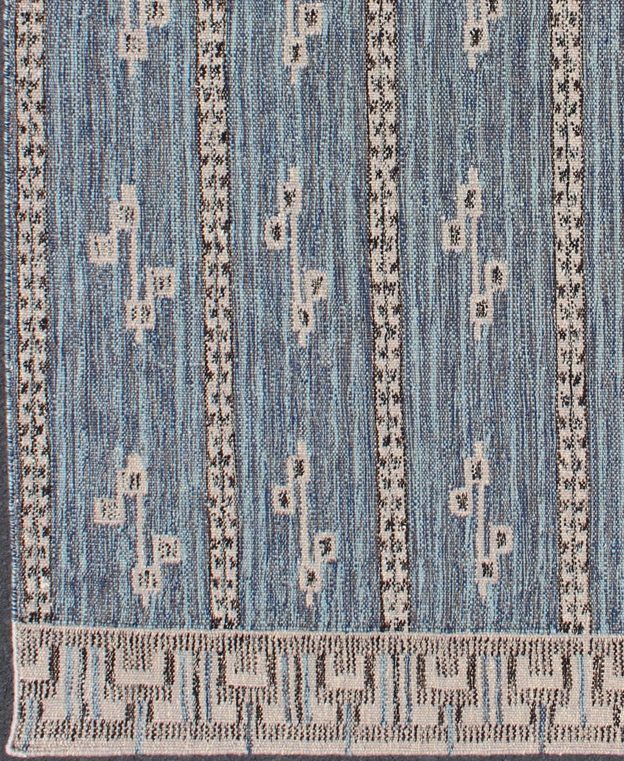 Modern Scandinavian Design, Modern Swedish Rug/ rjk-16221-shb-012-03
This Scandinavian flat-weave rug is inspired by the work of Swedish textile designers of the early to mid-20th century. With a unique blend of historical and modern design, this